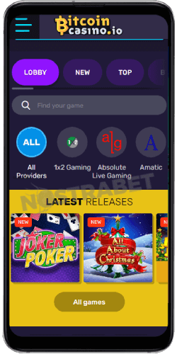 BitcoinCasino Mobile Version