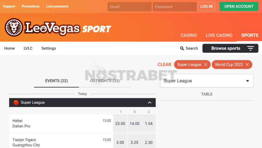 leovegas football betting