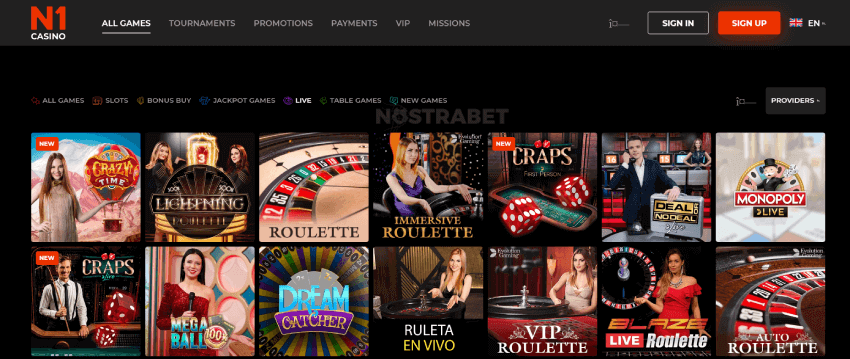 N1 Casino Live Games